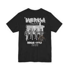Load image into Gallery viewer, Commandos In Chief© Unisex Adult Tee &quot;Extra Small&quot; - CALLIGRAFFITI LANDHAWKS (Backside, Black, Short Sleeve)

