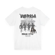 Load image into Gallery viewer, Commandos In Chief© Unisex Adult Tee &quot;Extra Small&quot; - CALLIGRAFFITI LANDHAWKS (Backside, White, Short Sleeve)
